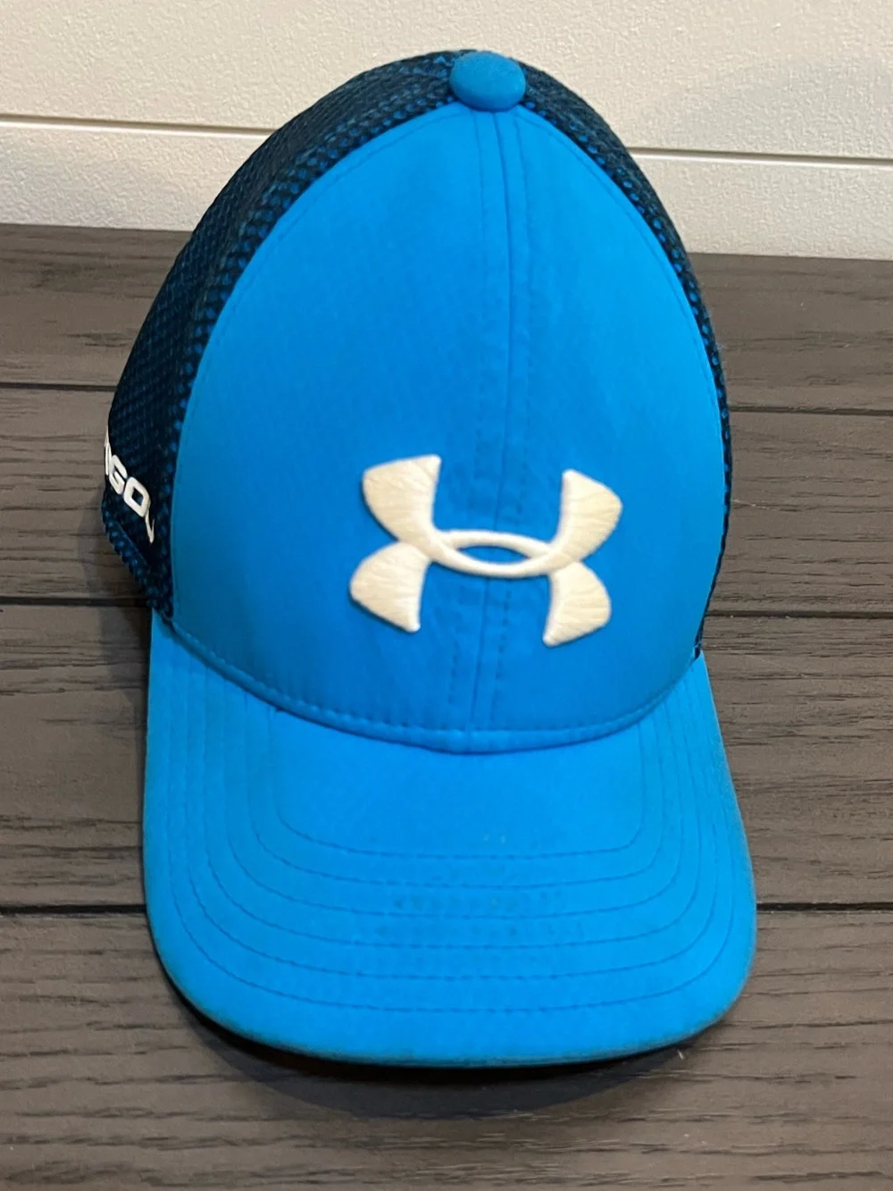 Under Armour Bright Blue and Black Kids' Mesh Back Cap with White Logo